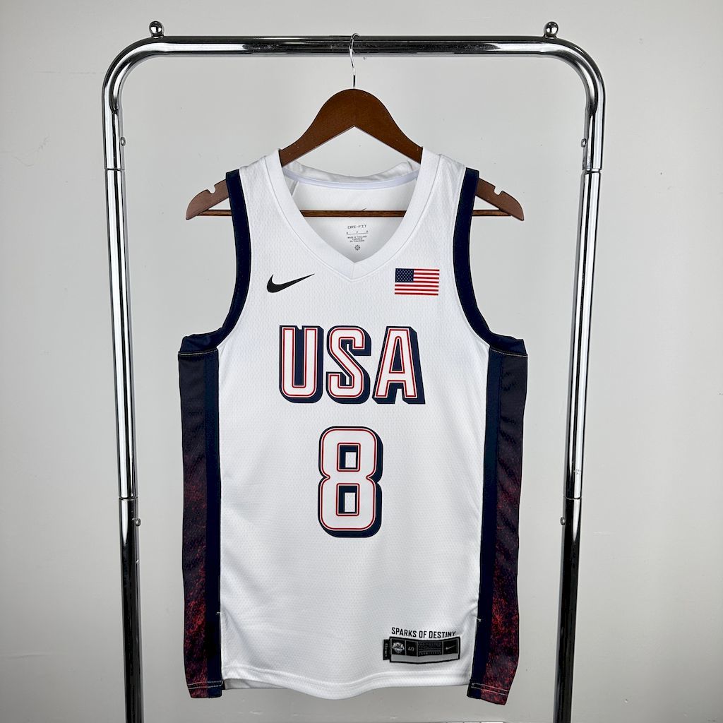 Olimpic USA 2024 LEONARD#8 Home Jersey