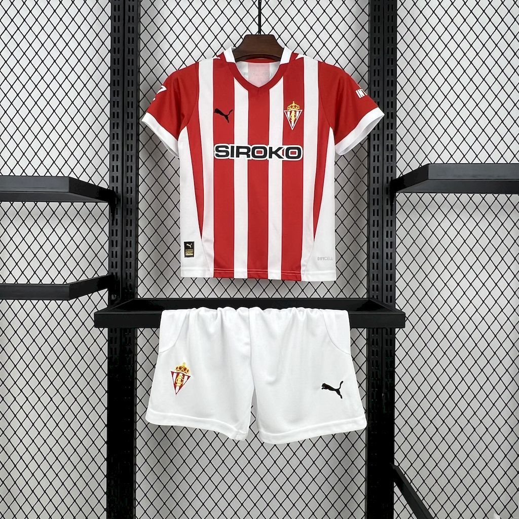Sporting de Gijon 2024/25 Home Kids Kit