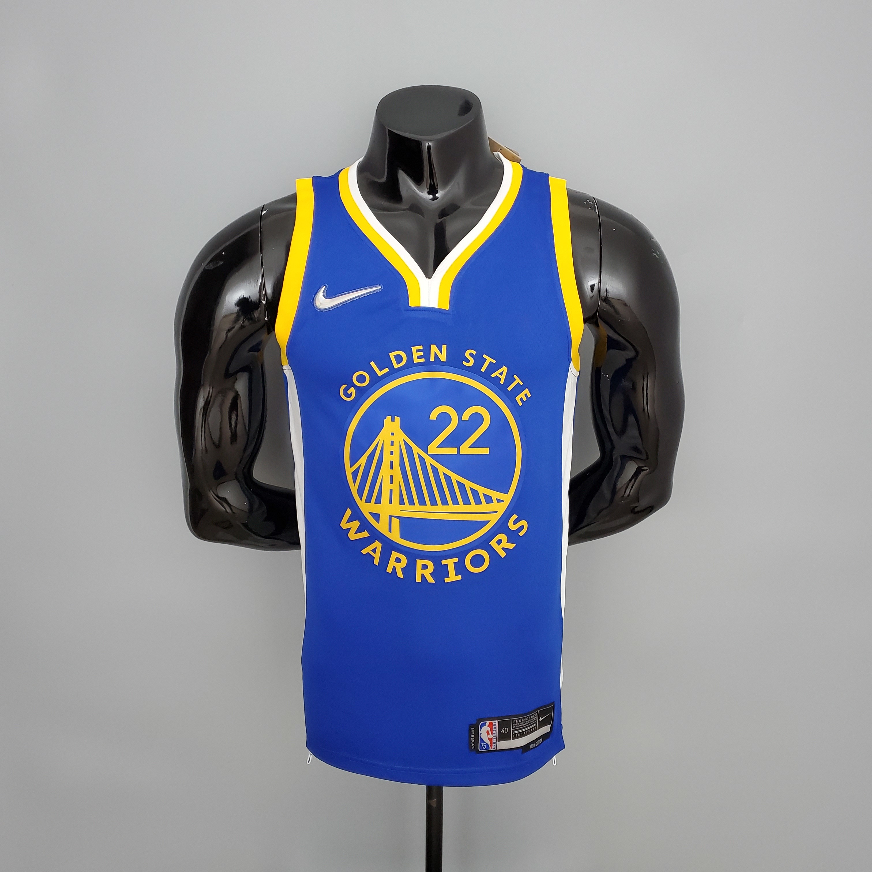 75th Anniversary WIGGINS#22 Warriors Blue NBA Jersey S-XXL
