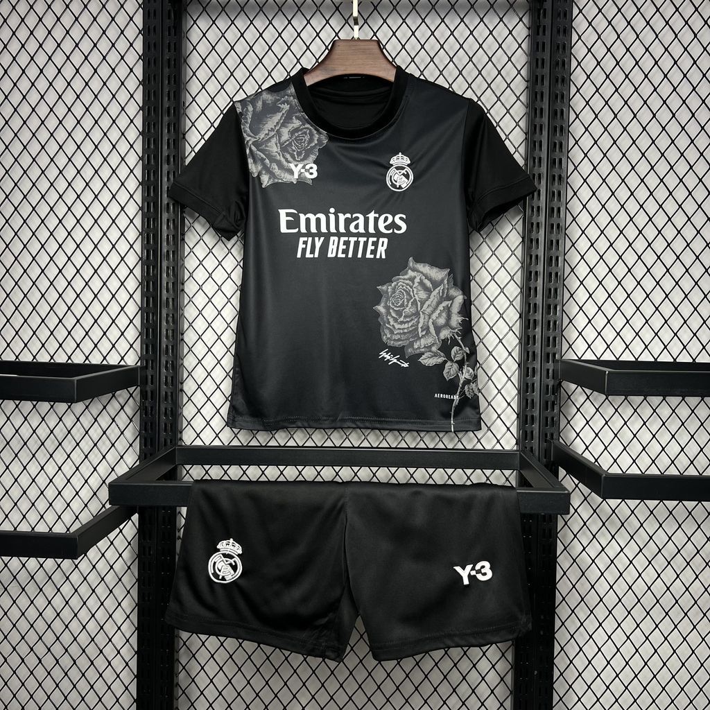 Real Madrid 2024/25 Y3 Rose Special Edition black Kids Kit