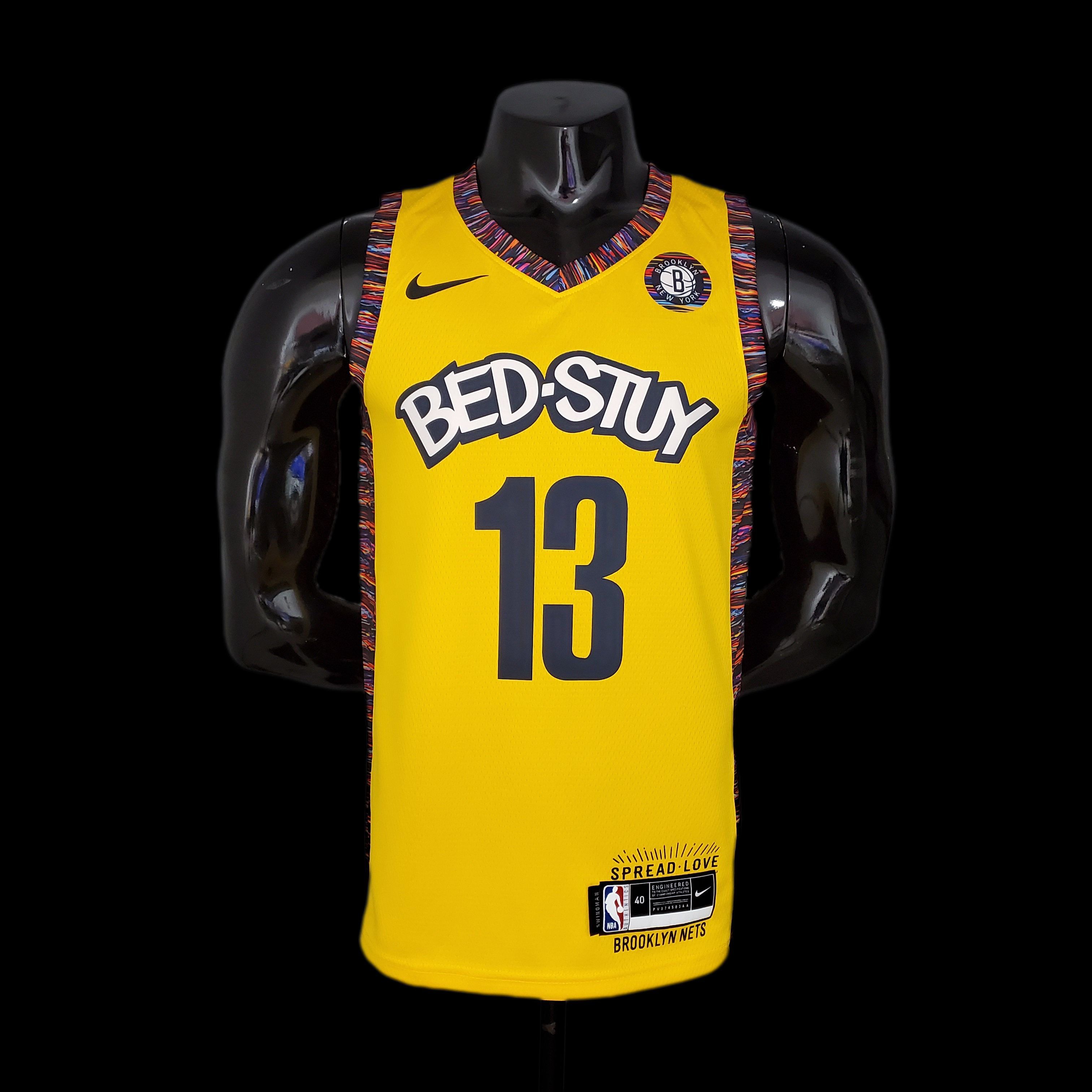 Harden #13 Brooklyn Nets Commemorative Edition Yellow NBA jersey Size:S-XXL