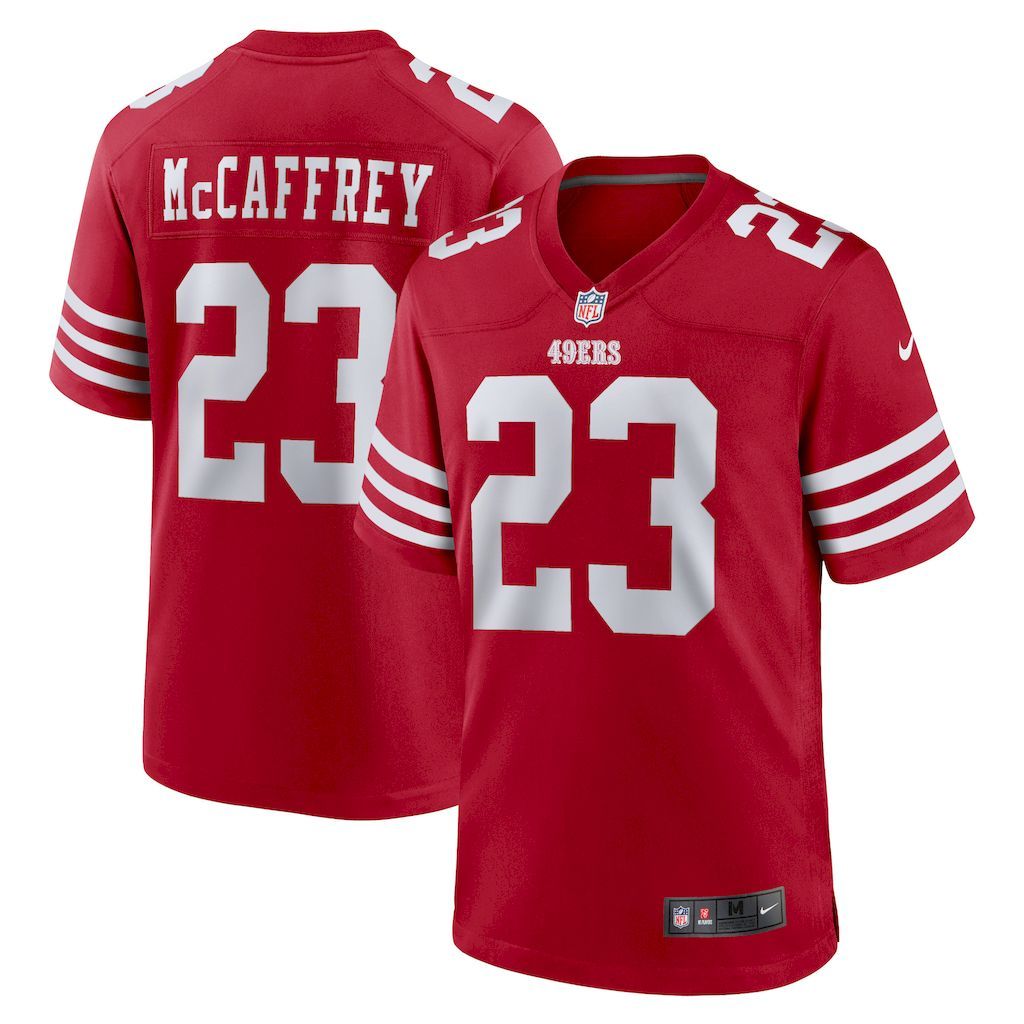 Mens San Francisco 49ers Christian McCaffrey Nike Scarlet Game Pl.jpg