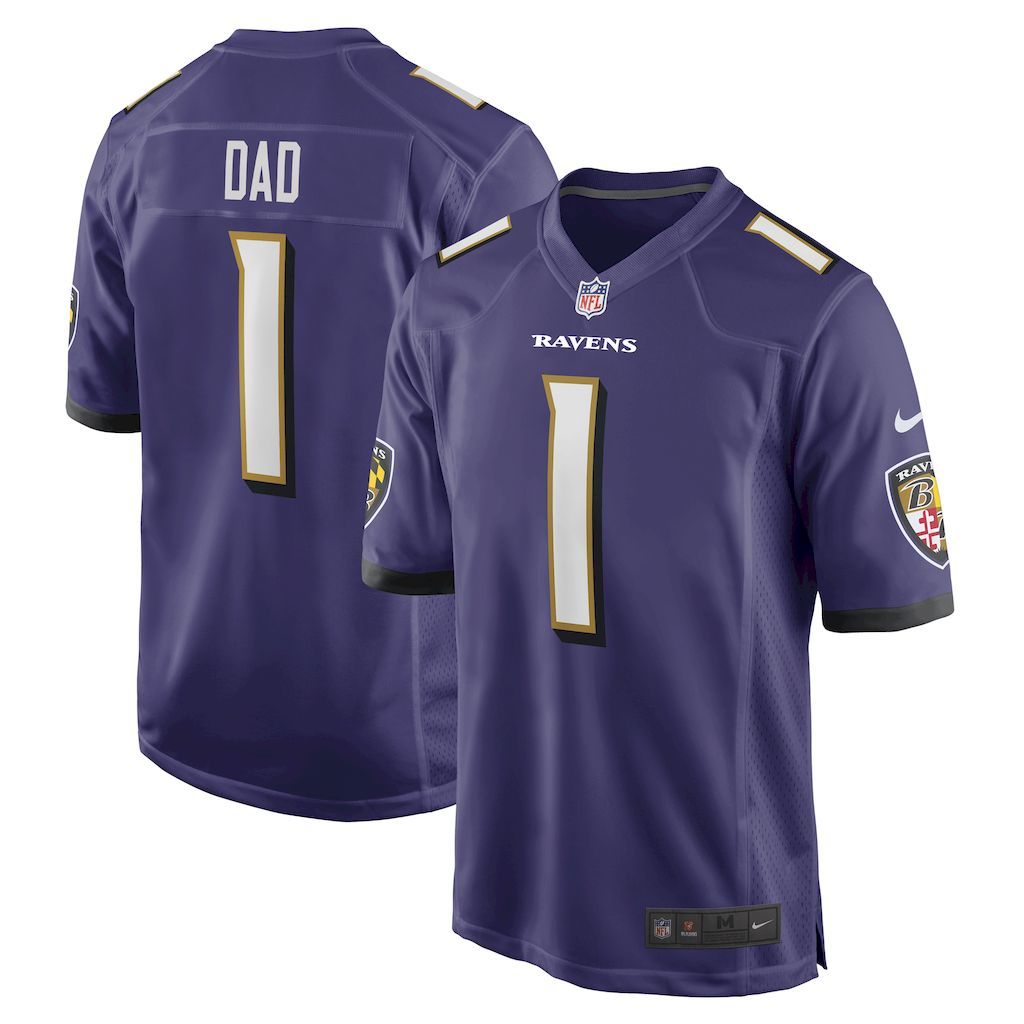 Mens Baltimore Ravens Number 1 Dad Nike Purple Game Jersey.jpg