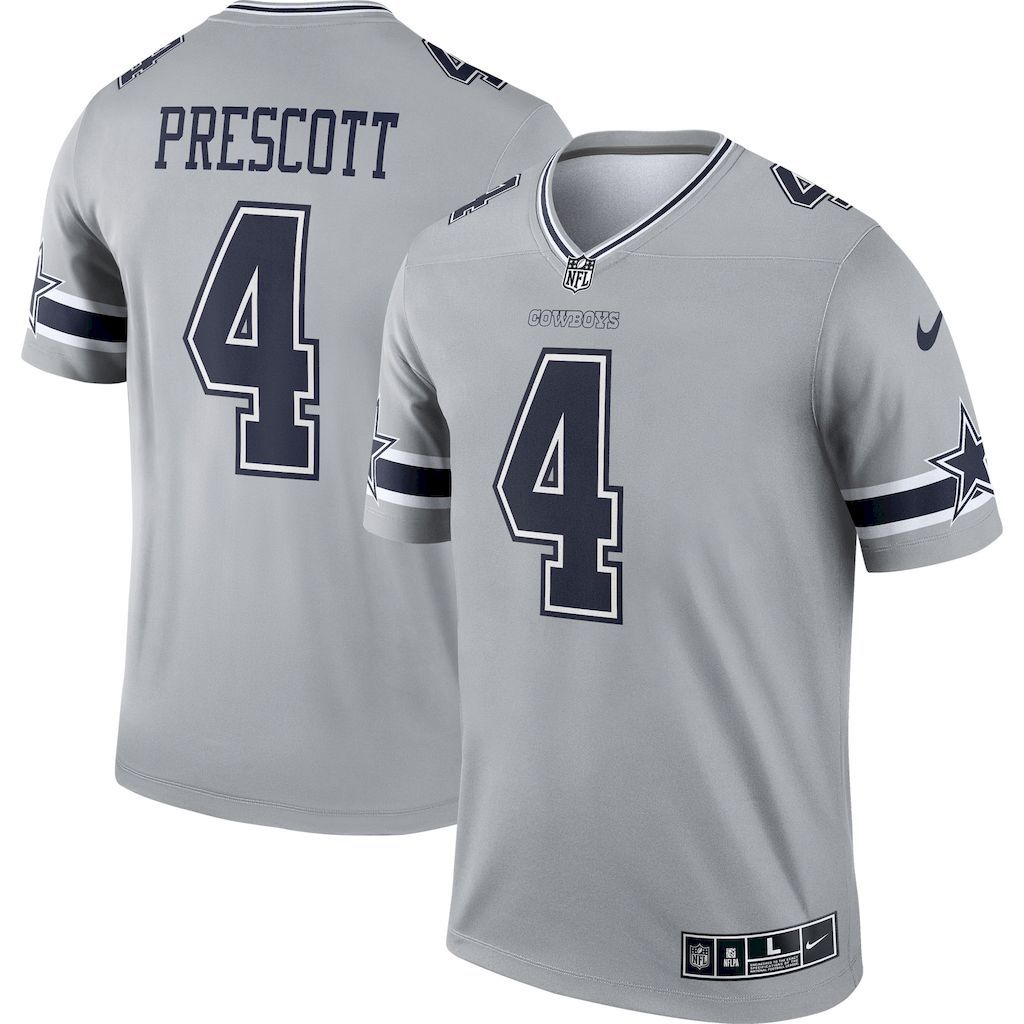 Mens Dallas Cowboys Dak Prescott Nike Gray Inverted Legend Jersey.jpg