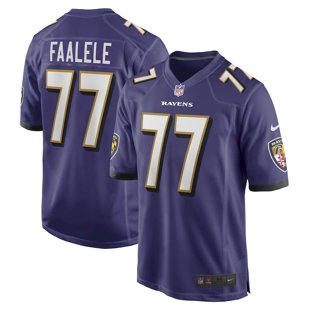 Mens Baltimore Ravens Daniel Faalele Nike Purple Player Game Jers.jpg