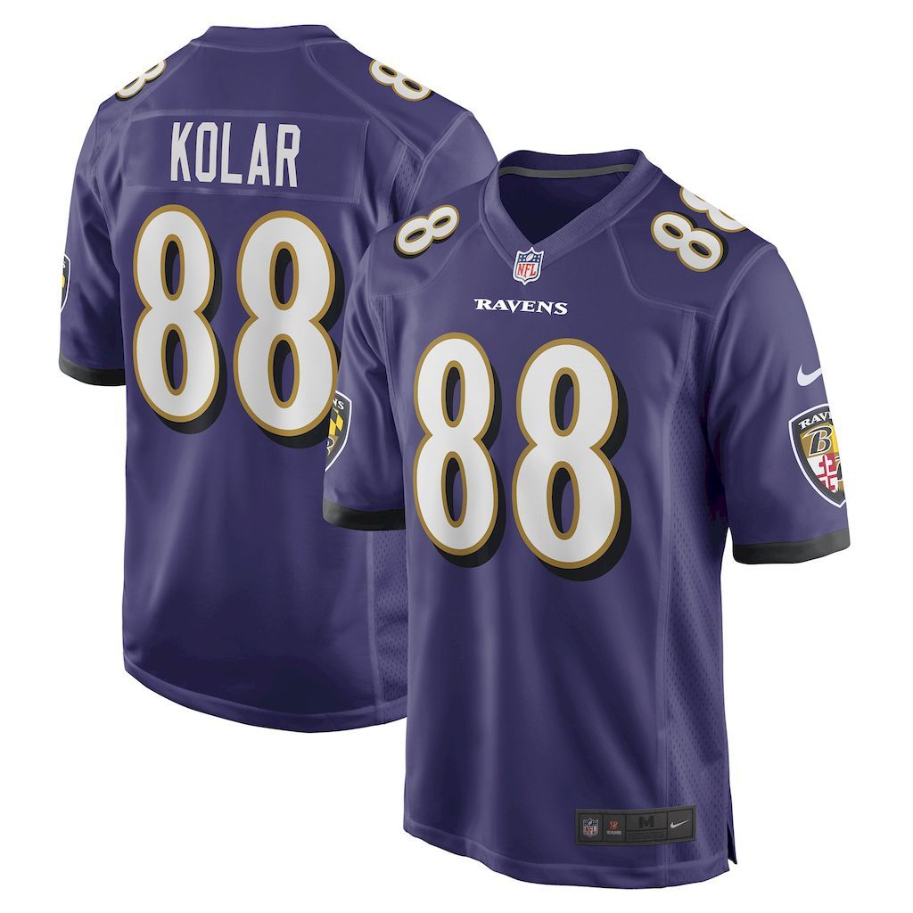Mens Baltimore Ravens Charlie Kolar Nike Purple Player Game Jerse.jpg