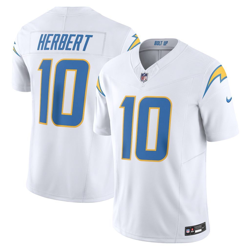 Mens Los Angeles Chargers Justin Herbert Nike White Vapor F.U.S.E.jpg