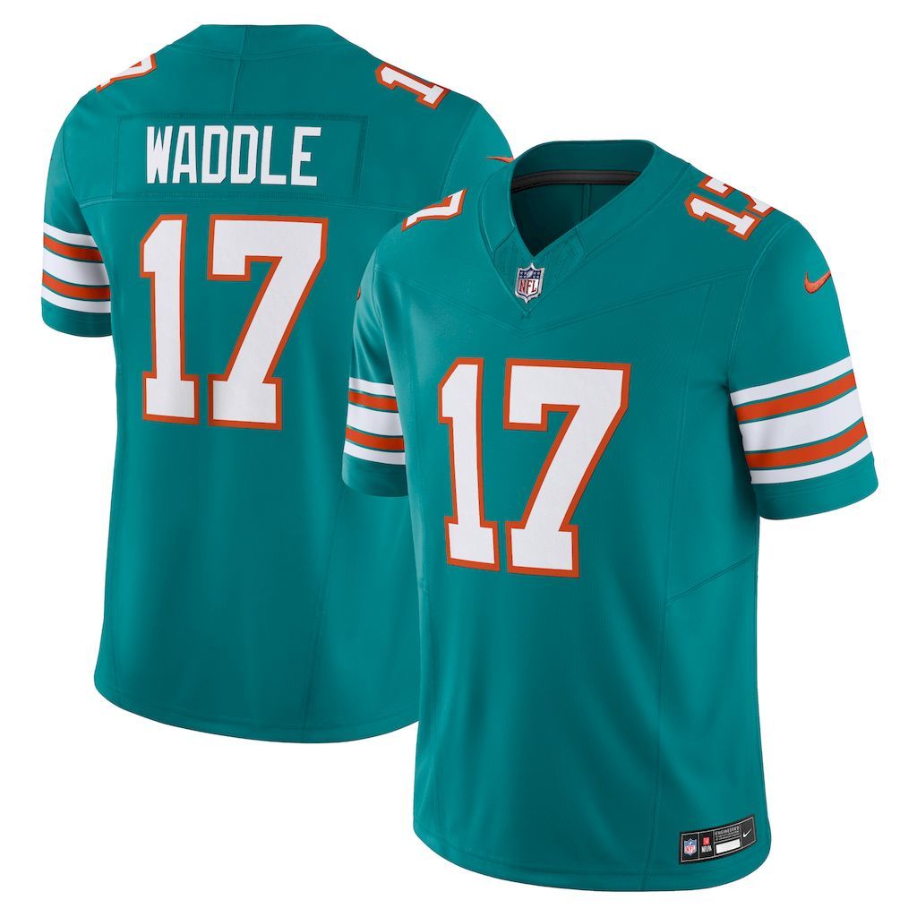 Mens Miami Dolphins Jaylen Waddle Nike Aqua Vapor F.U.S.E. Limite.jpg