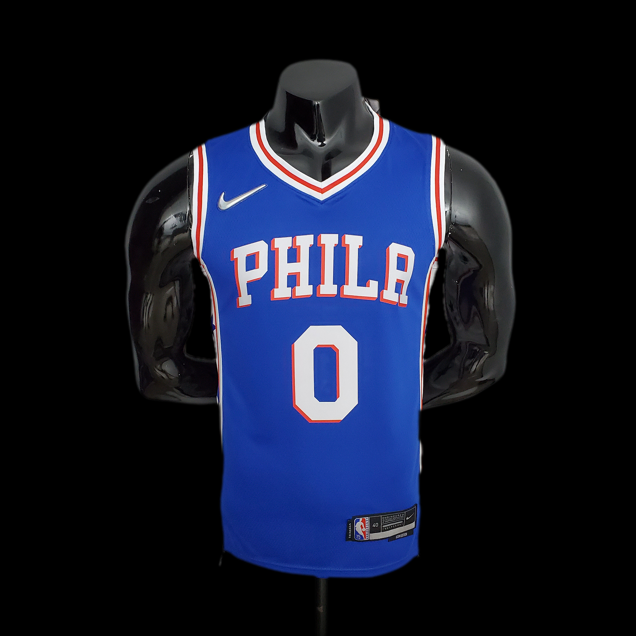 75th Anniversary Philadelphia 76ers MAXEY#0 Blue NBA Jersey S-XXL