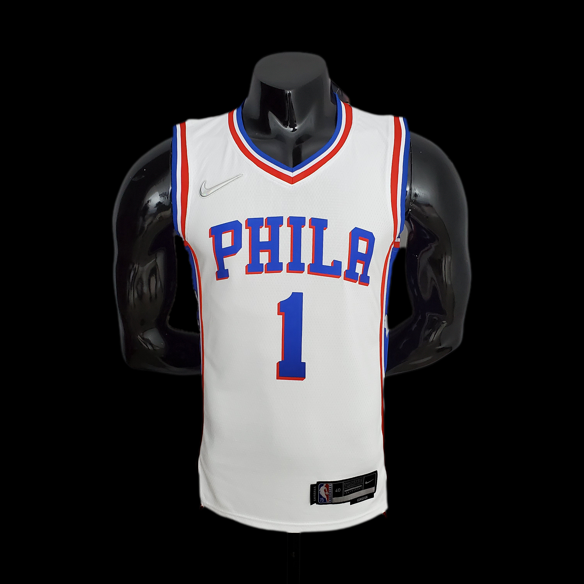 75th Anniversary Philadelphia 76ers HARDEN#1 White NBA Jersey S-XXL