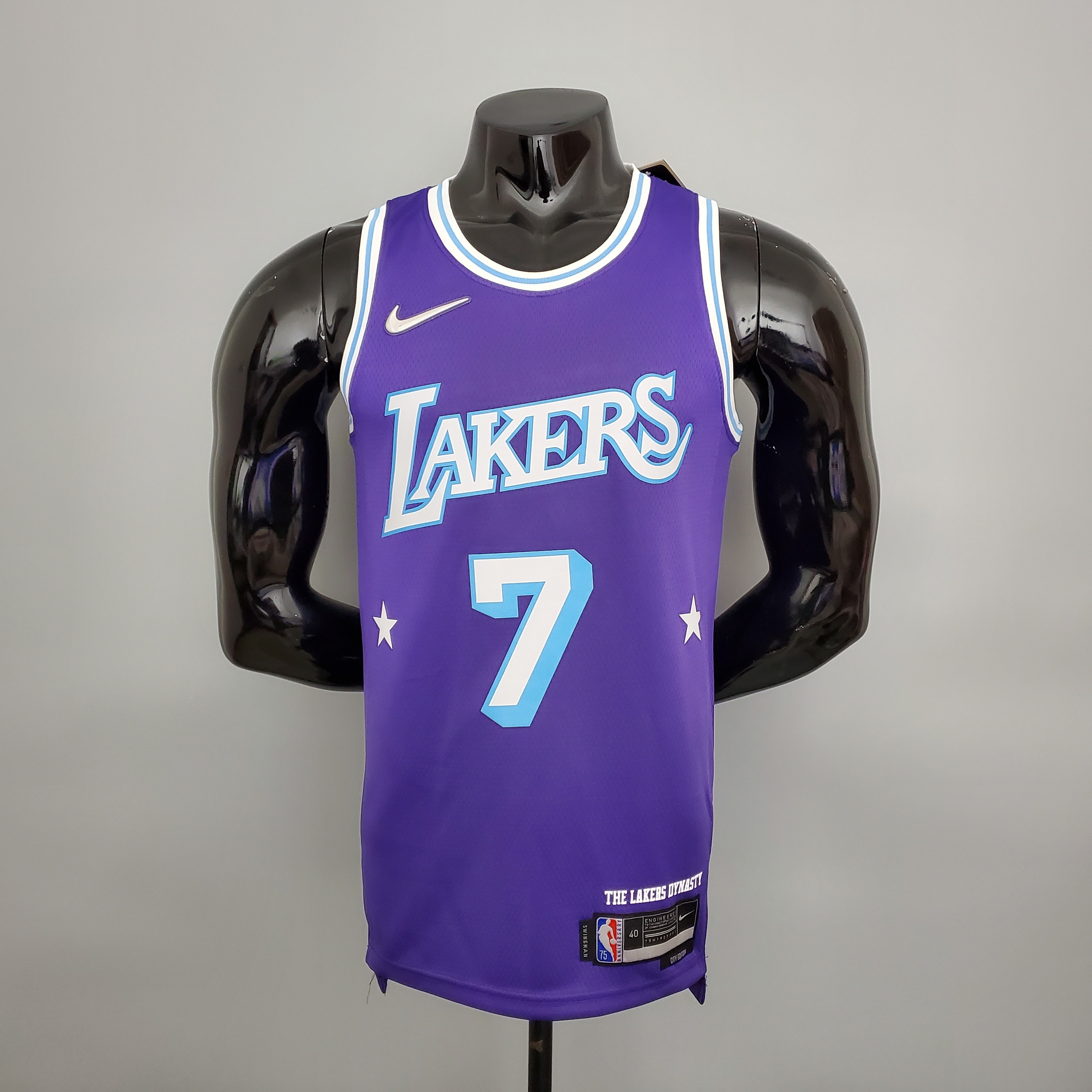2022 75th Anniversary Anthony #7 Lakers City Edition Purple NBA Jersey S-XXL