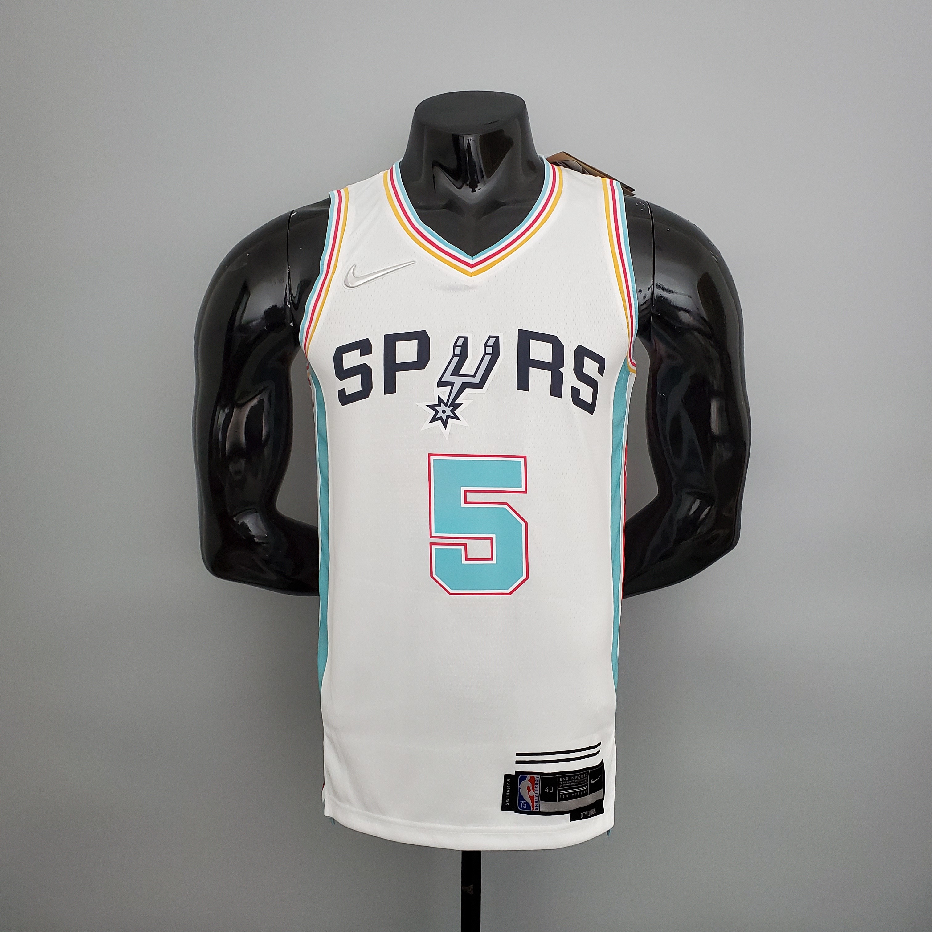 2022 season Murray#5 Spurs City Edition white NBA jersey S-XXL
