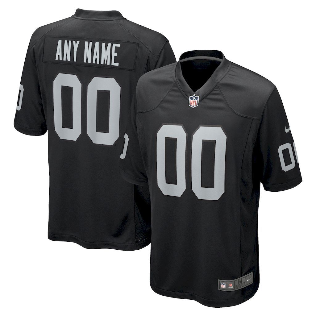 Mens Las Vegas Raiders Nike Black Custom Game Jersey.jpg