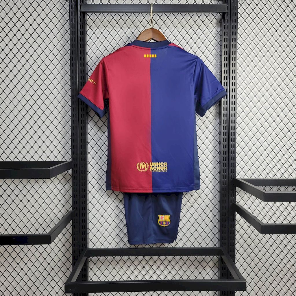 Barcelona home co-branded edition KIDS 2425 Football team shirt J (3).jpg