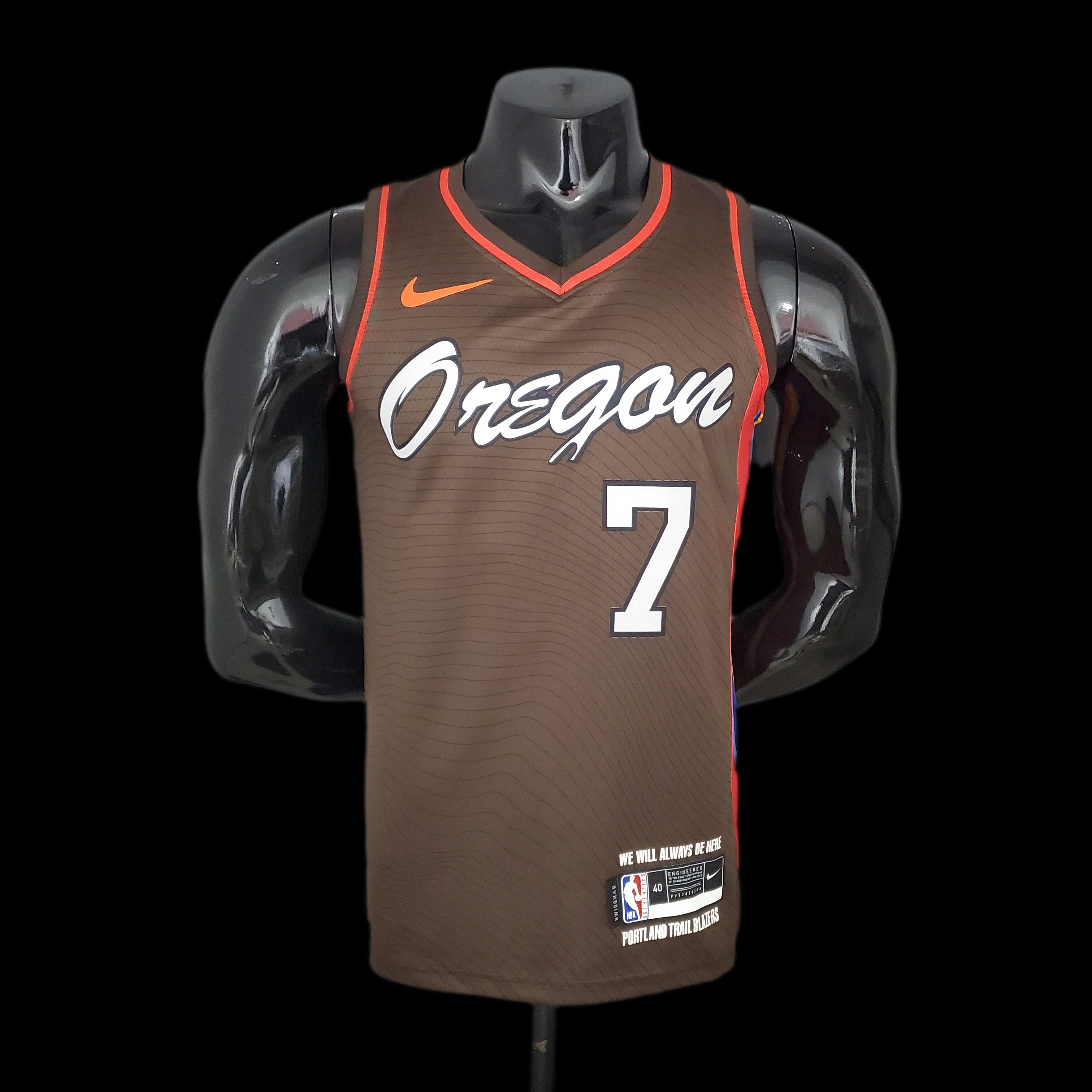 2021 ROY#7 Trail Blazers City Edition Brown NBA Jersey S-XXL