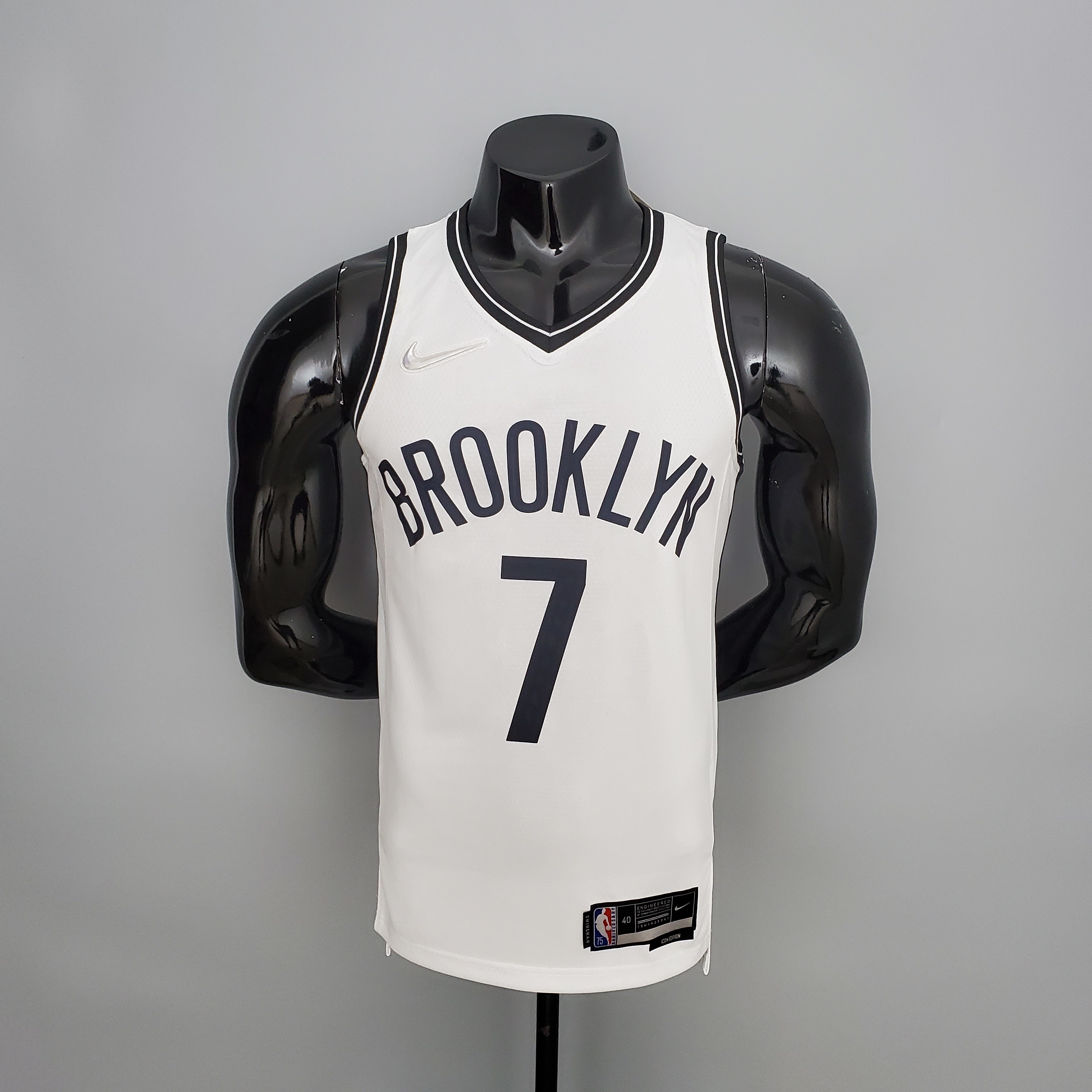 75th Anniversary DURANT#7 Nets White NBA Jersey S-XXL