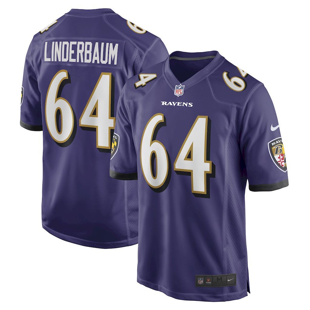 Mens Baltimore Ravens Tyler Linderbaum Nike Purple Player Game Je.jpg