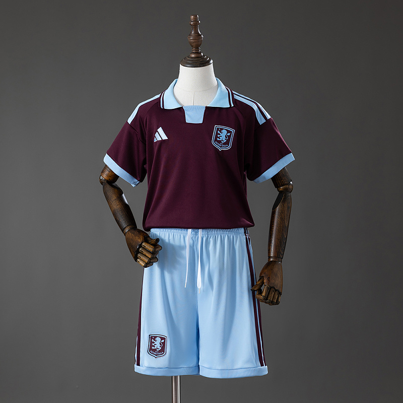 Aston Villa 26/27 Home Kids Kit Jersey Size 16-28